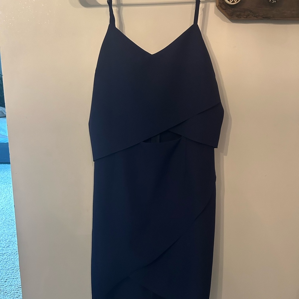 Elliatt Blue Asymmetrical Sheath Dress Spaghetti Strap